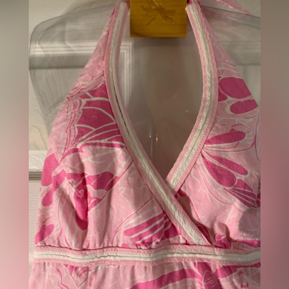 Lilly Pulitzer Vintage Pink Halter Dress with Butterfly Print - Picture 2 of 13